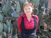 Marianka pred kaktusom v Barstow, Route 66 California